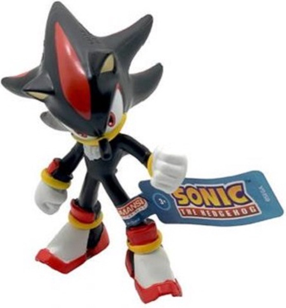 Sonic speelfiguurtje - Shadow Zwarte figuurtje - kunststof - 9 cm - comansi
