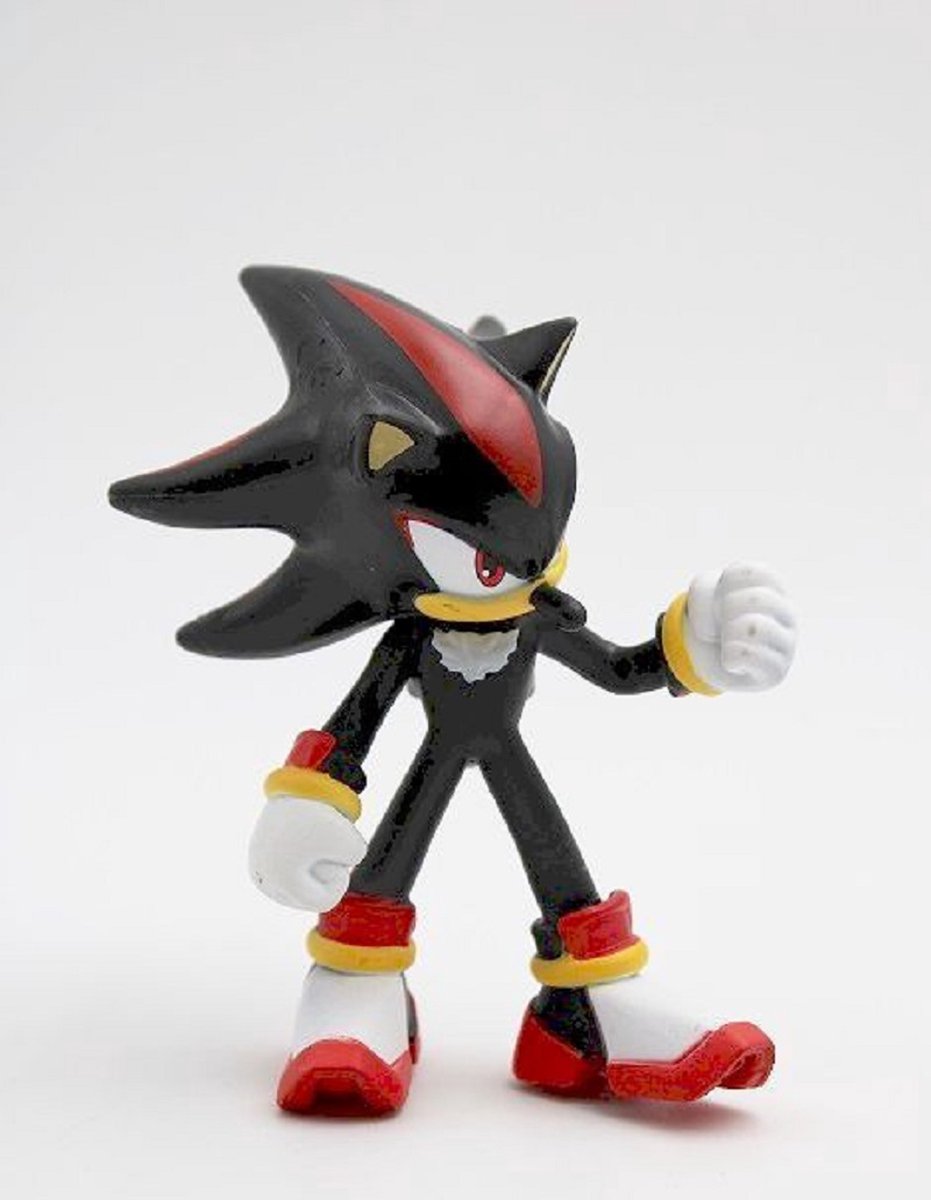 Sonic speelfiguurtje - Shadow Zwarte figuurtje - kunststof - 9 cm - comansi