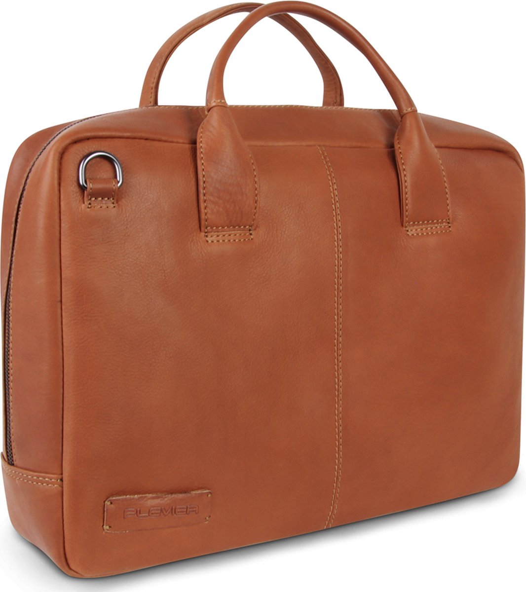 Plevier Gherkin laptoptas 15.6 inch cognac.