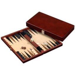 Backgammon kist bruin