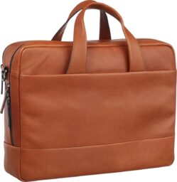 Leonhard Heyden Laptoptas / Werktas / Aktetas - Hamburg - 15 inch - Leer - Cognac