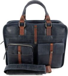 Barbarossa Ruvido Laptop Schoudertas 2-Vaks 15.4 Navy