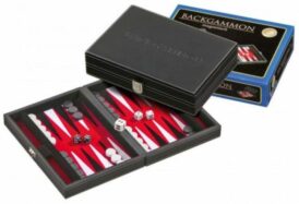 Backgammon Koffer Tinos Magnetisch (Rood)