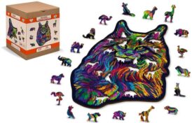 Wooden puzzle Rainbow wild cat L 300