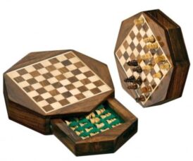Reis Schaak Kassette Octagon Mini Veld 10 mm, Koningshoogte 15 mm Magnetisch