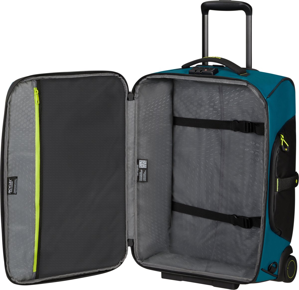 Samsonite Reistas/backpack Met Wielen - Ecodiver 55 cm (Handbagage)- Petrol Blue/Lime - 2.5 kg