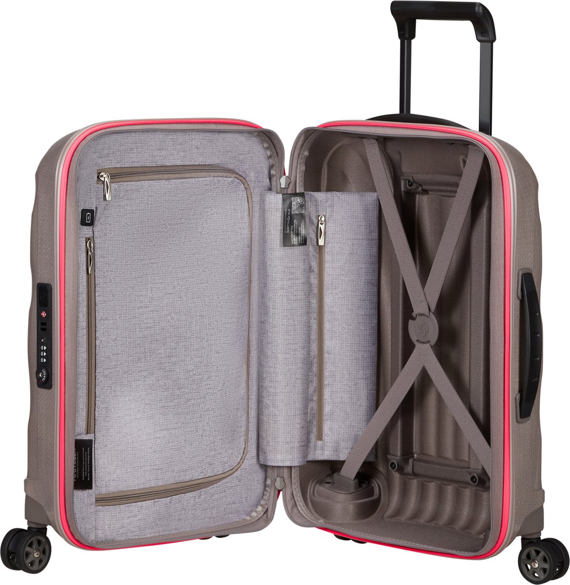 Samsonite Reiskoffer - C-Lite Spinner uitbreidbaar (4 wielen) 55 cm handbagage -Pearl/Fuchsia - 2.1 kg