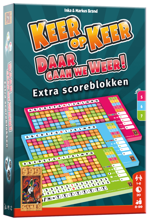 Keer op Keer Scoreblok 3 stuks Level 5, 6 en 7